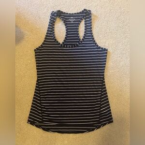 Athleta Navy/White Striped Sleeveless Tank